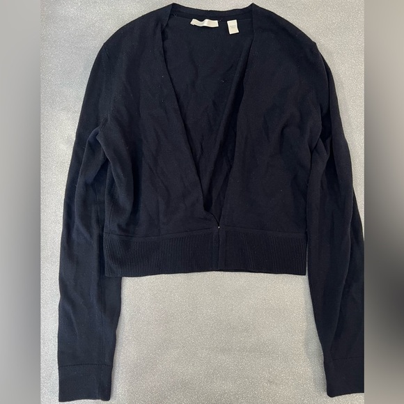 Hugo Boss Cardigan Women small Black Merino Wool Open‎ Sweater - Picture 1 of 4